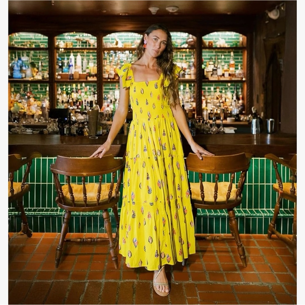 Sunshine Tienda Maxi Dress with Colorful Shell Print